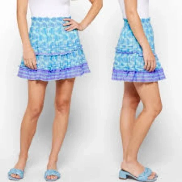 Vineyard Vines Blue & Lavender Tiered Mini Skirt - Picture 2 of 4